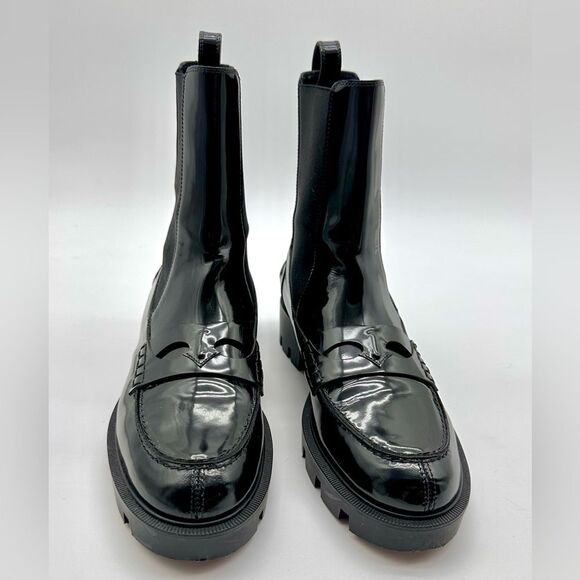 CHRISTIAN LOUBOUTIN Montezu Brushed Leather Ankle Boots Black Lug Sole EU 39 US9 - Picture 3 of 15